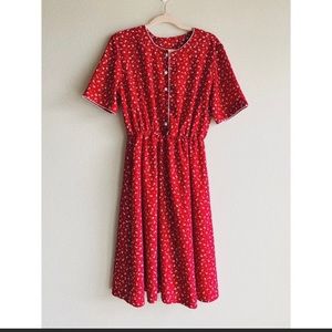 Vintage 1940s floral print midi button front dress